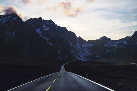 road, dark, path, valley, landscape, sky, cloud, field, nature, travel
