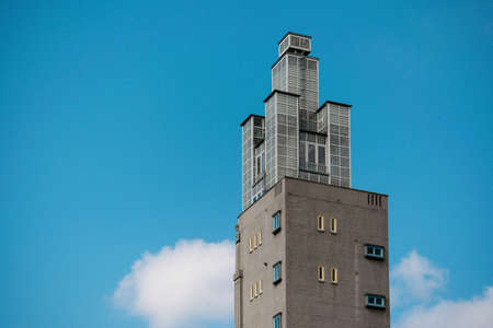 architecture, building, infrastructure, blue, sky, cloud