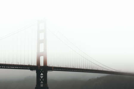 architecture, bridge, infrastructure, sky, steel, metal, snow, cold, fog