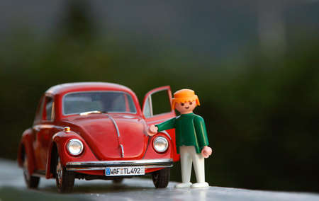 toy, car, red, vintage, transportation