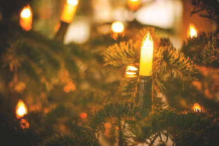 christmas, tree, lights, decor, holiday, season, blur, bokeh