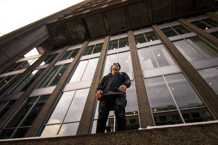 architecture, building, infrastructure, people, guy, alone, window, glass