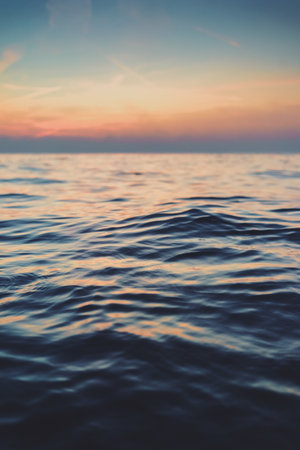 sea, ocean, blue, water, nature, wave, horizon, sunset, cloud, sky