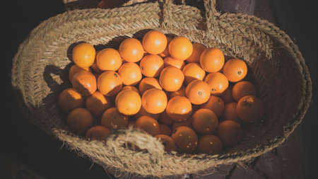 orange, fruits, food, vitamins, basket, harvest