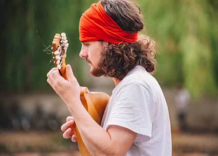 people, man, male, playing, guitar, musician, musical, instrument, outdoor