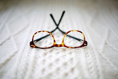 eyeglasses, frame, blur, bed, blur