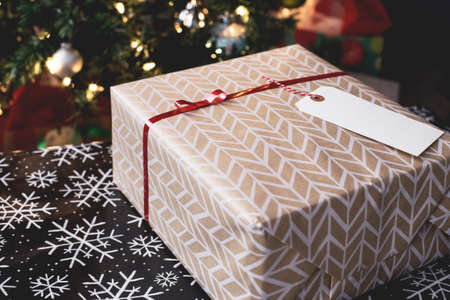 christmas, gift, wrap, tag, ribbon, holiday, season