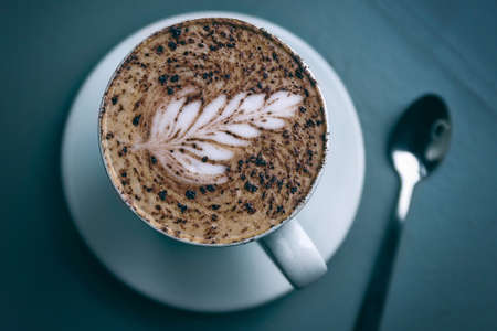 coffee, spoon, teaspoon, cup, mug, plate, design, art