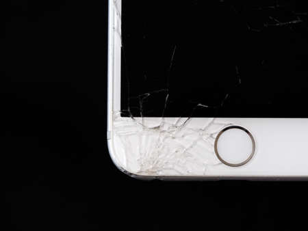 dark, black and white, mobile, phone, touchscreen, broken, gadget