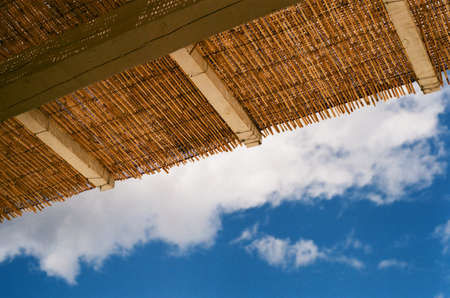 blue, clouds, sky, white, roof, ceiling, architecture, design, structure