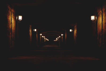 dark, night, street, lamp, light, empty