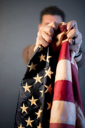 people, man, flag, us, cloth, linen, sew, star, sovereignty, country, state, nation