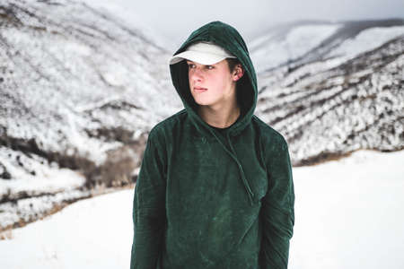 people, man, jacket, cap, cold, winter, snow, white, mountain
