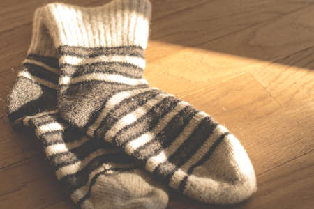 socks, footwear, clothing,  wooden, floor, sunlight