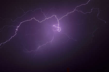 sky, clouds, dark, night, lightning, light, violet, energy