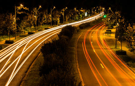 long exposure, car, transportation, photography, dark, night, city, urban, lights, highway, road,...