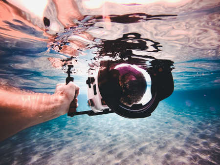 sea, ocean, blue, water, nature, underwater, hand, arm, stove