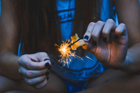 people, girl, woman, alone, blur, hand, sparkling, light