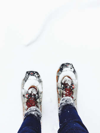 snow, winter, white, cold, weather, ice, people, feet, shoes