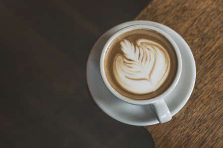 coffee, latte, art, espresso, coffee shop, caffelatte, cup, wooden, table, brown