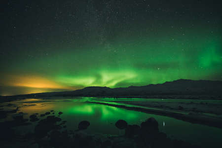 nature, landscape, dark, night, aurora borealis, stars, stargazing, astrophotography, green,...