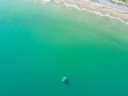 sea, coast, beach, boat, deep, wave, sand, grass, shadow, trip, adventure, vacation, aerial
