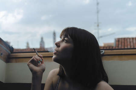 people, woman, smoke, cigarette, vice