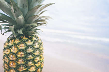 pineapple, dessert, appetizer, fruit, juice, crop, beach, ocean, sea, sand, waves