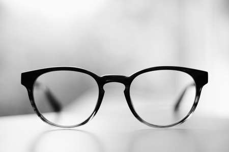 eyeglasses, frame, lens, grade, black and white, monochrome