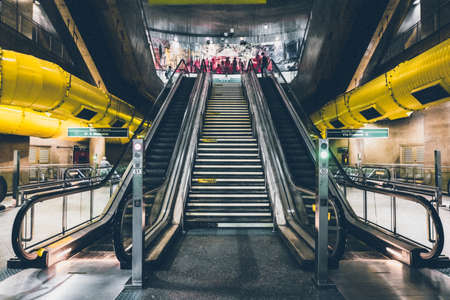 architecture, building, infrastructure, structure, establishment, escalator, station