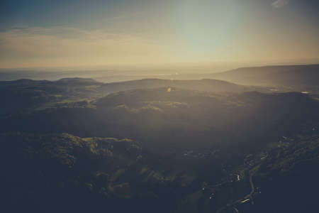 mountain, highland, tree, forest, sunshine, morning, daylight, view, outdoor, sky, cloud, nature