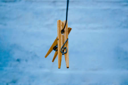 pin, clothespin, clip, clothes, wood, brown, rope