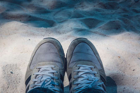 shoe, footwear, travel, sand, outdoor, summer, sunny, day