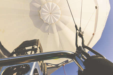 hot, air, balloon, ride, adventure, steel, metal, blue, sky, clouds