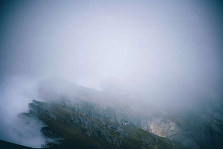 highland, mountain, hill, landscape, green, grass, travel, view, outdoor, nature, fog, cold, weather