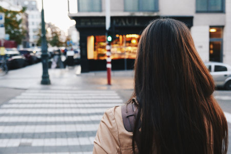 people, woman, pedestrian, urban, city, building, establishment, store, shop