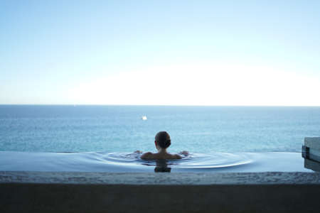sea, ocean, water, nature, coast, shore, beach, summer, people, woman, girl, swimming, alone,...