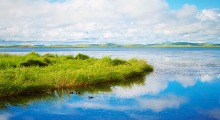 nature, landscape, clouds, sky, green, reflection, grass, travel, adventure