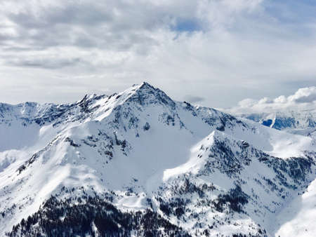 mountain, highland, cloud, sky, summit, ridge, landscape, nature, valley, hill, snow, winter, view,...