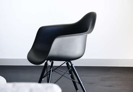chair, black and white, steel, wall, floor