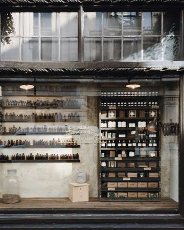 building, perfume, shelf, bottles, boxes, store