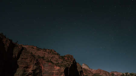 mountain, highland, landscape, sky, stars