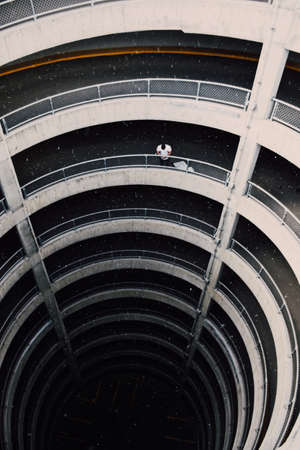 architecture, building, infrastructure, dark, skyscraper, tower, people, man, alone