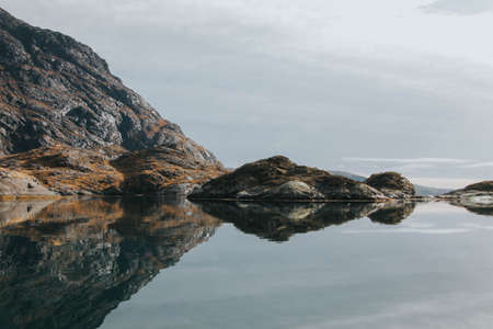 nature, landscape, mountain, clouds, sky, water, ocean, sea, travel, adventure, vacation, reflection