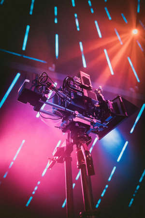 camera, video, production, record, technology, lights