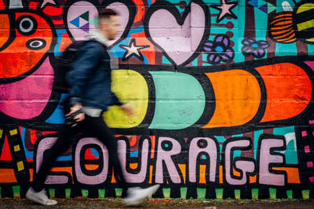 people, man, street, art, wall, graffiti, paint, design
