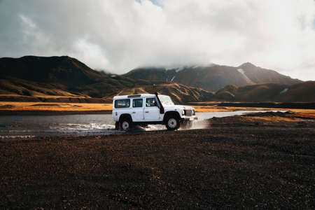 car, vehicle, transportation, nature, landscape, rocks, mountain, clouds, sky, travel, adventure,...