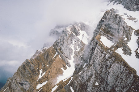 mountain, highland, cloud, sky, summit, ridge, hill, landscape, nature, valley