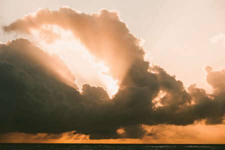 sea, water, horizon, sunset, clouds, sky