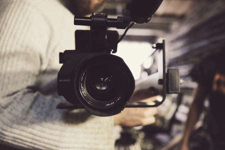 sony, video, camera, lens, production, company, office, blur, people, girl